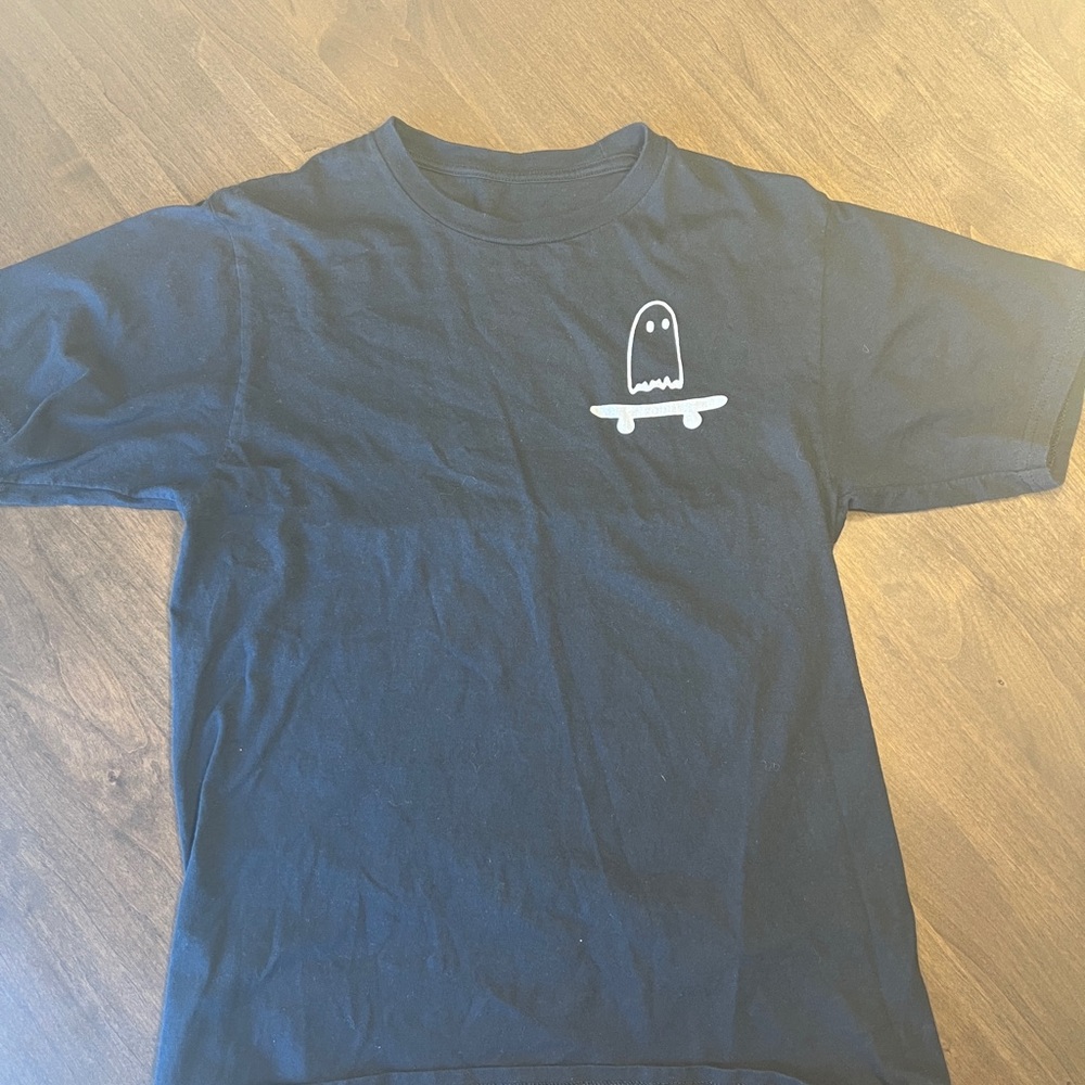 Kids Black Ghost Skateboard T-Shirt